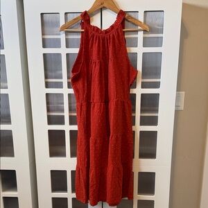 Elegant Red Midi Dress